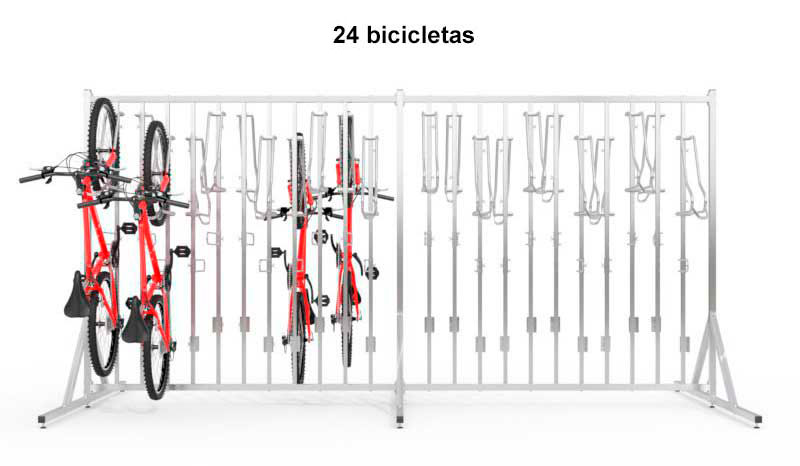 Soporte para 24 bicicletas Free Stand Two Sides 24