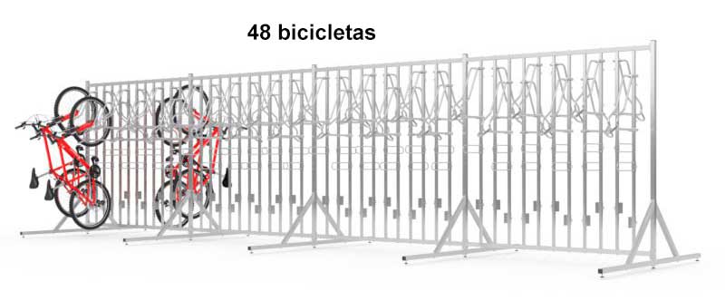 Soporte para 48 bicicletas Free Stand Two Sides 48