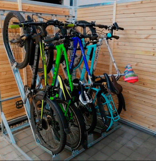 soporte para bicicletas en plano inclinado