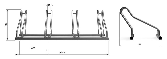 soportes tipo rack de suelo modelo cros estandar 
