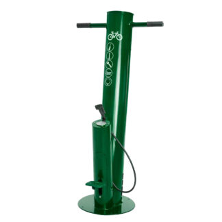 Columna de mantenimiento para bicicletas con bomba de aire accionada por pedal